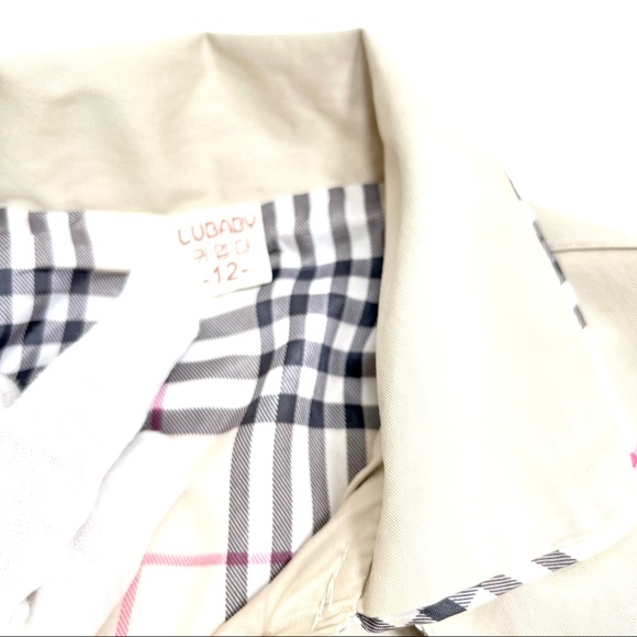 LUBABY classic English style trench coat with cape 12mo - Picture 6 of 8